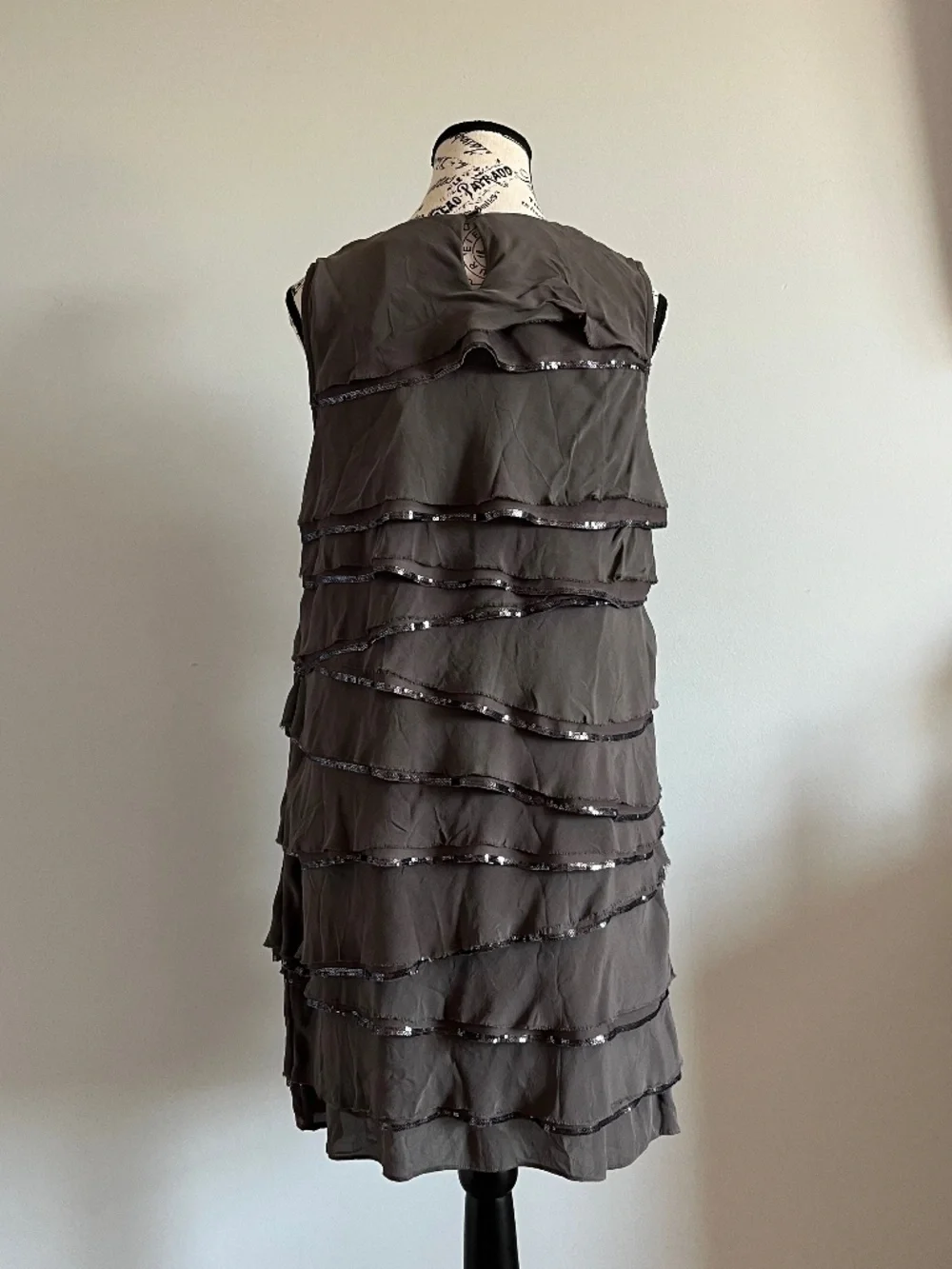 Gray Michael Kors Ruffle dress with sequin trim